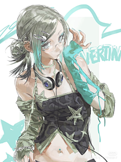 香菇鸡肉手擀面采集到H 韩日系 插画 立绘