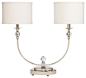 Crystal Two Light Lamp with White Shades in Polished Nickel Finish - traditional - table lamps - Destination Lighting