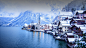 General 1920x1080 Hallstatt Austria landscape snow winter mountains water lake trees forest mist church house