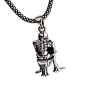 Thai Silver Retro Schoolboy Halloween Necklace Punk Gothic Toilet smoking skull Free shipping-inPendant Necklaces from Jewelry on Aliexpress.com