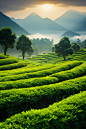 茶叶茶山采茶摄影图