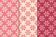 花卉无缝的装饰品。樱桃红垂直背景