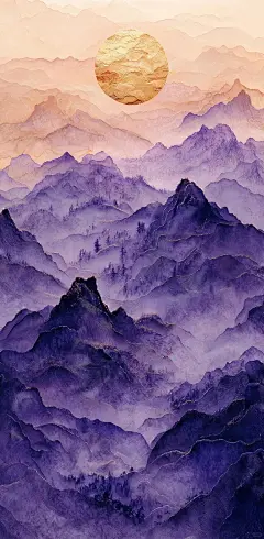 令人沉醉的水墨画卷手机壁纸，紫金山水_2_北辰HAOYUN_来自小红书网页版