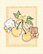 a card with some fruit and flowers on it