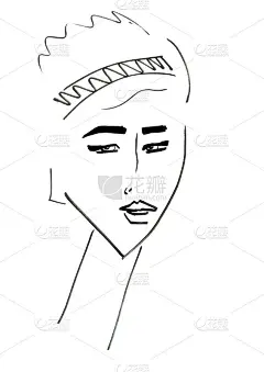 手绘脸时尚插画