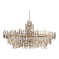 Metropolitan - Metropolitan N6679-274 Bel Mondo Luxor Gold Crystal 21-Light Island Chandelier - Art Deco Inspired Clear Prismatic Crystals