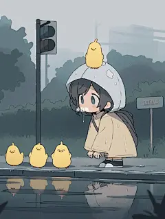 治愈系｜别客气，一起躲雨吧☔