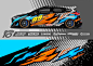 Car wrap decal graphic design. abstract stripe racing .