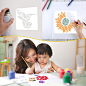 Amazon.com : 16 Pieces Flower Stencil for Painting Bee Sunflower Butterfly Spring Stencil Large Template Reusable Summer Painting Stencil and Metal Open Ring for DIY Craft on Wood Wall Home Decor(6.3 x 6.3 Inch) : Arts, Crafts & Sewing