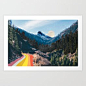 1960's Style Mountain Collage Art Print