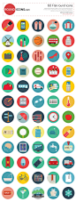 60个彩色图标鞋子包包时尚个性 UI设计 Icon图标