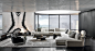 Sectional fabric sofa with chaise longue DANIEL By Minotti : Download the catalogue and request prices of Daniel By minotti, sectional fabric sofa with chaise longue