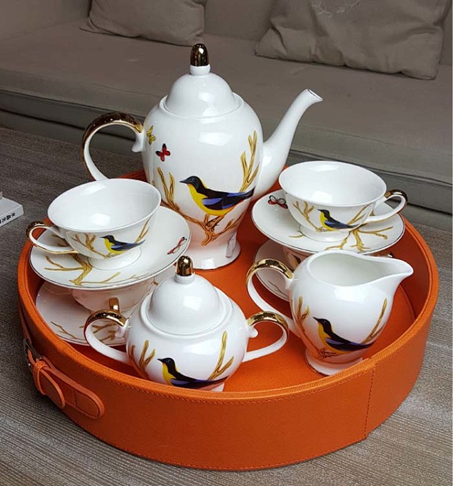 11头咖啡套具样板间茶几飘窗休闲桌摆件新...