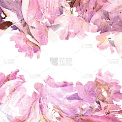 花的框架。Watecolor粉红色花。婚礼邀请花设计。精美的鲜花贺卡。花的生日贺卡。花的背景。