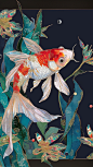 keeleycrane__Goldfish_and_aquatic_plants_Yoko_Hasegawa_style_co_ab24b386-ebbf-45f4-bbc2-3c8994b5a129