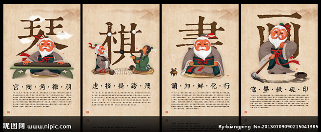 琴棋书画文化挂图