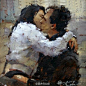 透底加刮刀两种技法的结合。Andre Kohn