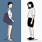 插画师SINANA根据照片创作的一些插画，人物... 来自Seoul风格志 - 微博
