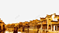 江南水乡高清素材 中国风 古建筑 水乡 金色 免抠png 设计图片 免费下载