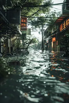 自然灾害城市淹水图片