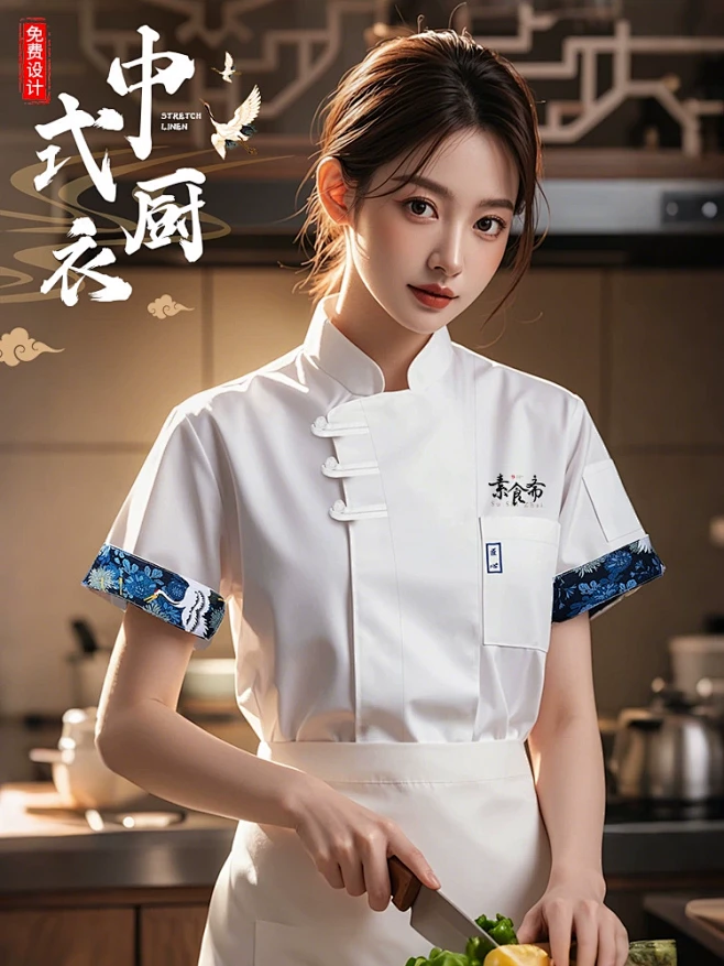 中式厨师工作服短袖衣服酒店中餐厅后厨房专用夏季餐饮厨师服定制-tmall.com天猫-花瓣网