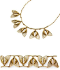 René Lalique: Gold Bracelet and Gold Necklace c.1900: 