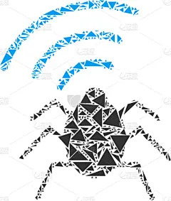 三角形,昆虫,收音机,镶嵌图案,多样,技术,设备用品,传播,研究