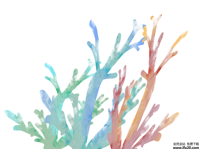 海底世界珊瑚海藻海草