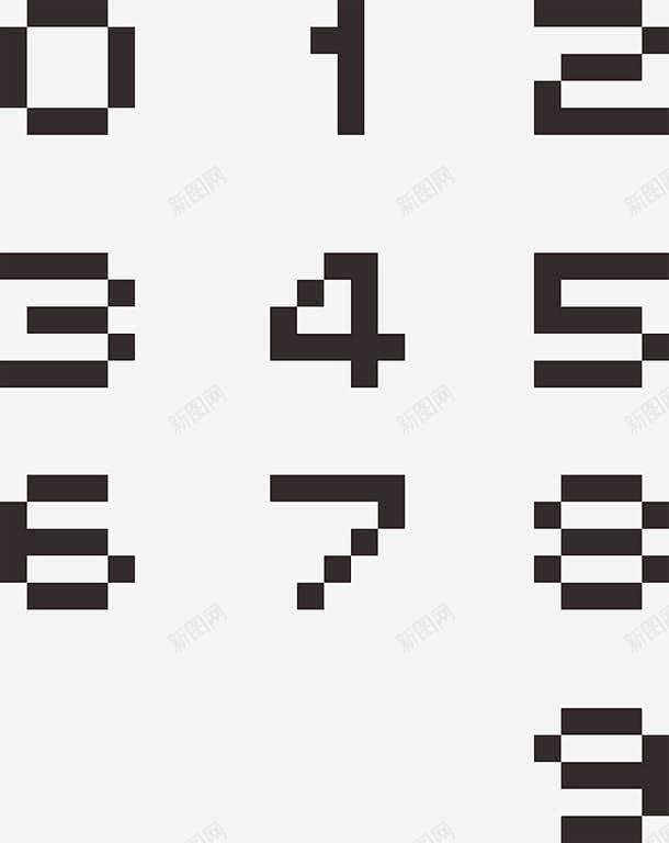像素数字图标 创意素材