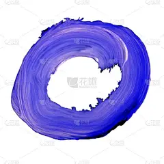 字母 O 在白色背景上绘制蓝色油漆.