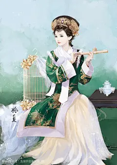 【插画大师】 ┇拾 夏 ┇_看图_古装手绘美女图片吧_百度贴吧