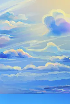 治愈系鲸鱼天空云彩透气感插画