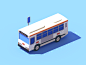 Marshmallow Bus loop bus car isometric 3d c4d animation illustration