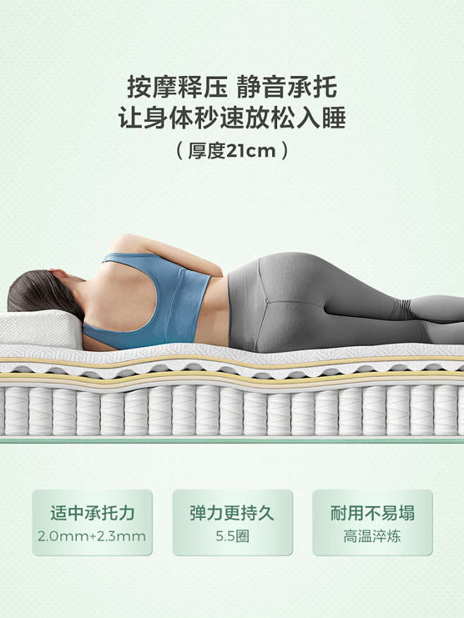 林氏木业泰国天然乳胶床垫3D透气家用双人...