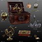 幻想或Steampunk冒险者的目标：庞庞德、日晷、复古或盗版