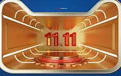 电商双十一双11大促海报猫头主视觉C4D素材三维立体设计源文件：