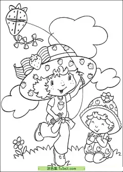 10张《草莓脆饼Strawberry Shortcake》女孩涂色图片免费下载 | 涂色集，涂色画打印大图 : 《草莓脆饼Strawberry Shortcake》是一部以可爱的水果主题为背景的美国动画片。片中草莓脆饼是主角，她是一个生活在蔓越莓山谷里的小女孩，她有着一头红色的卷发，总是穿着粉红色的衣服和草莓图案的背心，所以大家亲切地称呼她为草莓脆饼 10张《草莓脆饼Strawberry Shortcake》女孩涂色图片免费下载