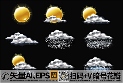 布衣设计馆采集到天气图标矢量素材