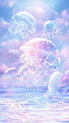 所有人类的灵魂都是海里一条巨大的鱼，出生的时候从海的此岸出发，在路途中，有时相遇，有时分开，死的时候去到海的彼岸，之后变成一条沉睡的小鱼，等待多年后的再次出发，这个旅程永远不会结束，生命往复不息 #壁纸# ​​​​