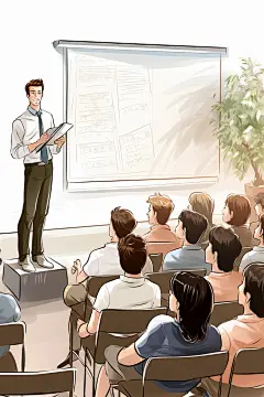 老师上课校园教育扁平风插画