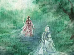 #霹雳# #素风# 盈盈一水间，脉脉不得语 ps：突然发现好久没更博了，前两个月的旧图，忙成狗，图都来不及扫描，电脑色差虐哭，颜色调的有些一言难尽 ​​​​