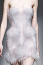 Sculptural Fashion - futuristic dress with frosty spiked textures; wearable art // Iris Van Herpen Fall 2015