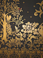 Absolutely stunning custom wall stencil after a design done for Lanvin by French artist Rateau.
