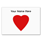 Red and White Love Heart Design. Large Business Cards (Pack Of 100)