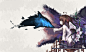 brown_hair deemo dress flowers girl_(deemo) long_hair wings yi_(sad55566777)
