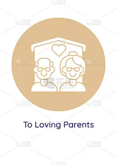 感谢父母贺卡与字形图标元素