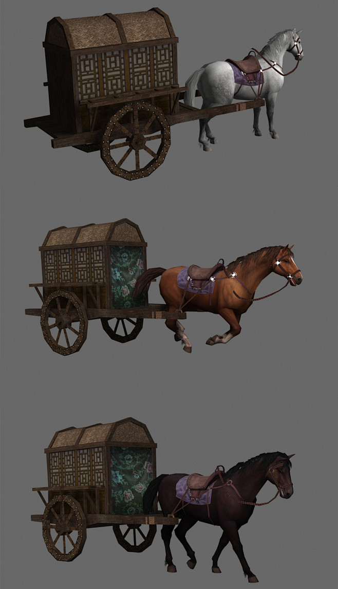 古代马车多种颜色