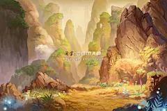 古风卡通场景原画设计资源游戏美术设定中国风手绘PSD分层素材-淘宝网