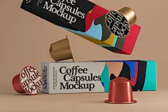 咖啡配料糖包奶精包装设计样机模板 Coffee Pods Psd Packaging Mockup Vol3这是一套新的psd咖啡胶囊样机包装，可显示任何品牌设计。借助智能层，轻松更改添加图形。