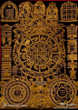 【黑唐卡】黑唐卡艺术还把对金色的运用发展到了极致。藏民族对金色的热爱，源自于对佛教宇宙三界学说中天界太阳神的崇拜，是对大自然光明的追求，象征着对世间万物生命之源的向往，同时金色也代表着珍宝和财富。因而金色在藏传佛教中被视为对神佛崇敬的最神圣的供养方式。